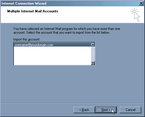 add an email account to Outlook Express